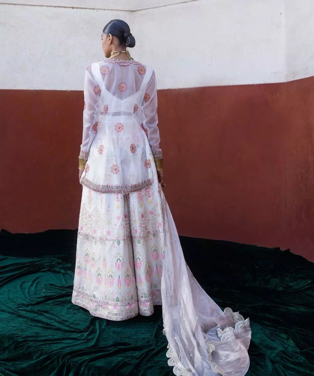 ADITI GUPTA - Ivory Chanderi Banarasi Sharara set